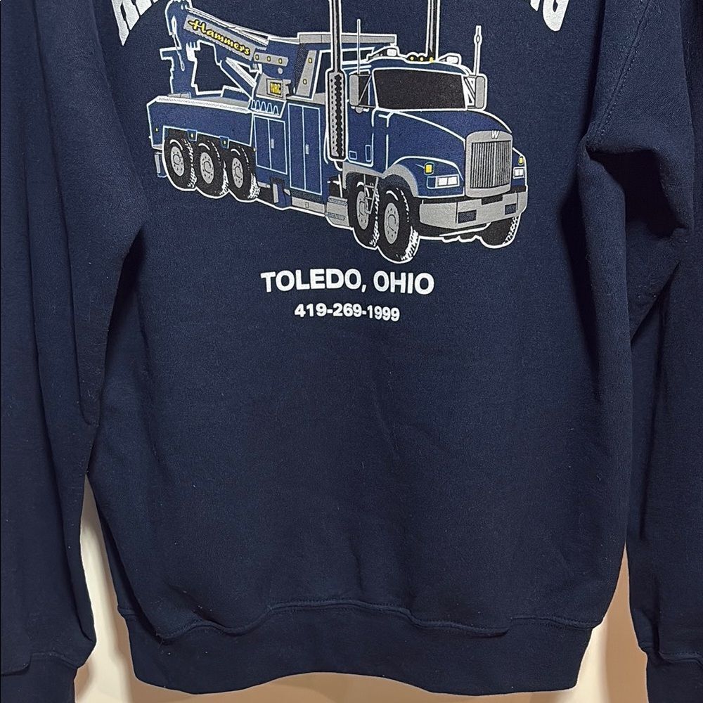 Gildan Blue Crewneck Sweater Classic Cotton Blend - Picture 9 of 9